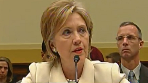 U.S. Secretary of State Hillary Clinton outlines the Obama policy towards Iran at a hearing of the House Committee on Foreign Affairs