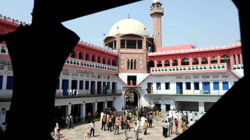 The Jamia Naeemia madrassa in Lahore was the target of a suicide bombing that killed anti-Taliban cleric Dr Sarfraz Ahmed Naeemi (AFP)