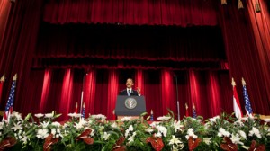 President Barack Obama at Cairo University, June 4, 2009 (Chuck Kennedy / White House)