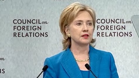 Hillary Clinton gives a speech on the Obama administration's foreign policy at the Council on Foreign Relations on July 15, 2009