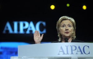 Secretary of State Hillary Clinton at the AIPAC Policy Conference in Washington, Monday, March 22, 2010. (Cliff Owen/AP)