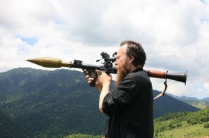 Alexander Dugin shortly before the Russian-Georgian War, in South Ossetia (July 2008).