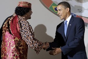 Obama and Gaddafi