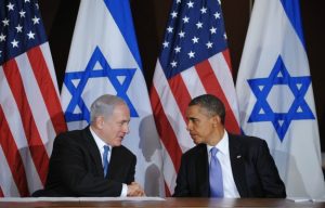 A photo of Israeli Prime Minister Benjamin Netanyahu and U.S. President Barack Obama appearing with David Makovsky's Foreign Policy op-ed on February 22, 2012 (NGAN/AFP/Getty Images)