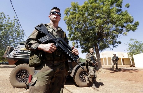 French soldiers at the Mali air force base near Bamako (Eric Gaillard/Reuters)