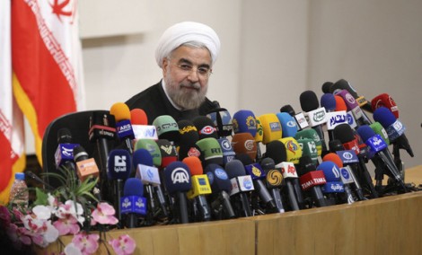Iranian President-elect Hassan Rouhani speaks during a news conference in Tehran, June 17, 2013. (Majid Hagdos/Fars News/Reuters)