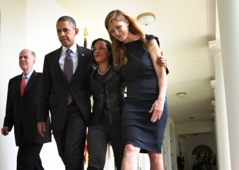 Barack Obama, Susan Rice, and Samantha Power (Pete Souza / White House)