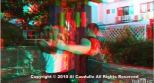 A martial arts fight in 3D