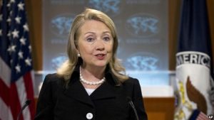 Secretary of State Hillary Rodham Clinton speaks during a news conference at the State Department in Washington, May 24, 2012, to discuss the State Department's annual report on human rights. (Photo: AP. Caption: VOA)