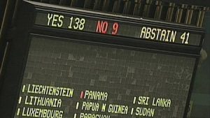 The U.N. General Assembly voted to admit Palestine as a non-member observer state on November 29, 2012