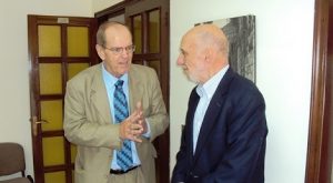 Franklin Lamb with Richard Falk (Photo: IPS, courtesy of the author)