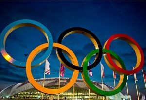 The Olympic rings at Bolshoy arena, Sochi, Russia, February 14, 2014 (Atos International/Flickr)