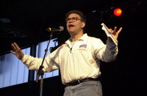 Al Franken entertaining troops at Ramstein Air Base in Germany in December 2000 (Photo: Department of Defense)