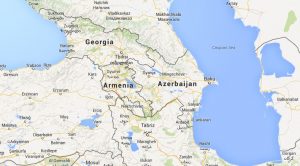Map of Armenia and Azerbaijan