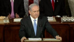 Israeli Prime Minister Benjamin Netanyahu speaks to the US Congress at the Capitol in Washington, DC, March 3, 2015.