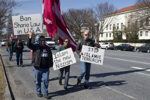 Bigots led by Pastor Terry Jones march in the street on March 3, 2011. (Photo: Mark Taylor)