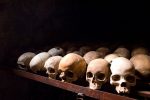 Human skulls at the Nyamata Genocide Memorial. (Fanny Schertzer/Wikimedia Commons)