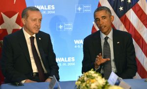 Turkish President Tayyip Erdoğan with US President Barack Obama at a NATO summit in Wales, September 5, 2014 (Glenn Fawcett/US Department of Defense)