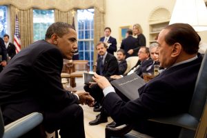 Italian Prime Minister Silvio Berlusconi meets with US President Barack Obama at the White House, June 15, 2009 (Pete Souza/White House)
