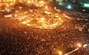 Protestors gathered in Tahrir Square in Cairo, Egypt on February 11, 2011 (Jonathan Rashad)