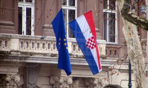 The European Union, Moral Hypocrisy, and Stroking Tension in the Balkans Flags of Croatia and the European Union at the Ministry of Foreign Affairs and European Integration building in Zagreb (Bogdan Giuşcă/CC BY-SA 3.0)