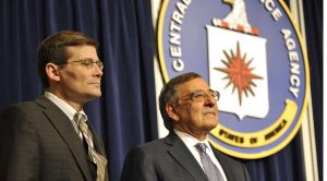 Acting director of the CIA Michael Morell with Secretary of Defense Leon Panetta, February 14,2013 (Glenn Fawcett/DOD)