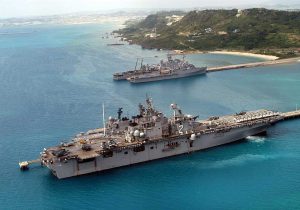 White Beach Port Facility, a US Navy base in Okinawa, Japan, February 28, 2003 (James G. McCarter/US Navy)
