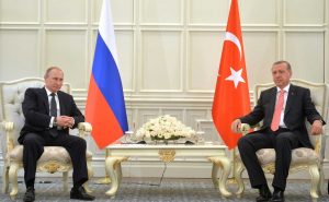 Russian President Vladimir Putin meets with Turkish Prime Minister Recep Tayyip Erdogan (The Kremlin)