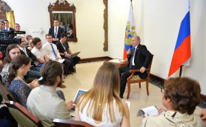 Vladimir Putin answered questions from Russian journalists following the BRICS Summit, October 2016. (The Kremlin)