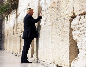 US President Donald Trump at the Western Wall in Israeli-occupied East Jerusalem on May 22, 2017 (Dan Hansen/White House)