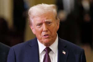 Washington, United States. 08th Jan, 2025. President-Elect Donald Trump gives remarks after meeting with Senate Republicans in the Ohio Clock Corridor of the Capitol Building in Washington DC, on Wednesday, January 8, 2025. (Photo by Aaron Schwartz/Sipa U