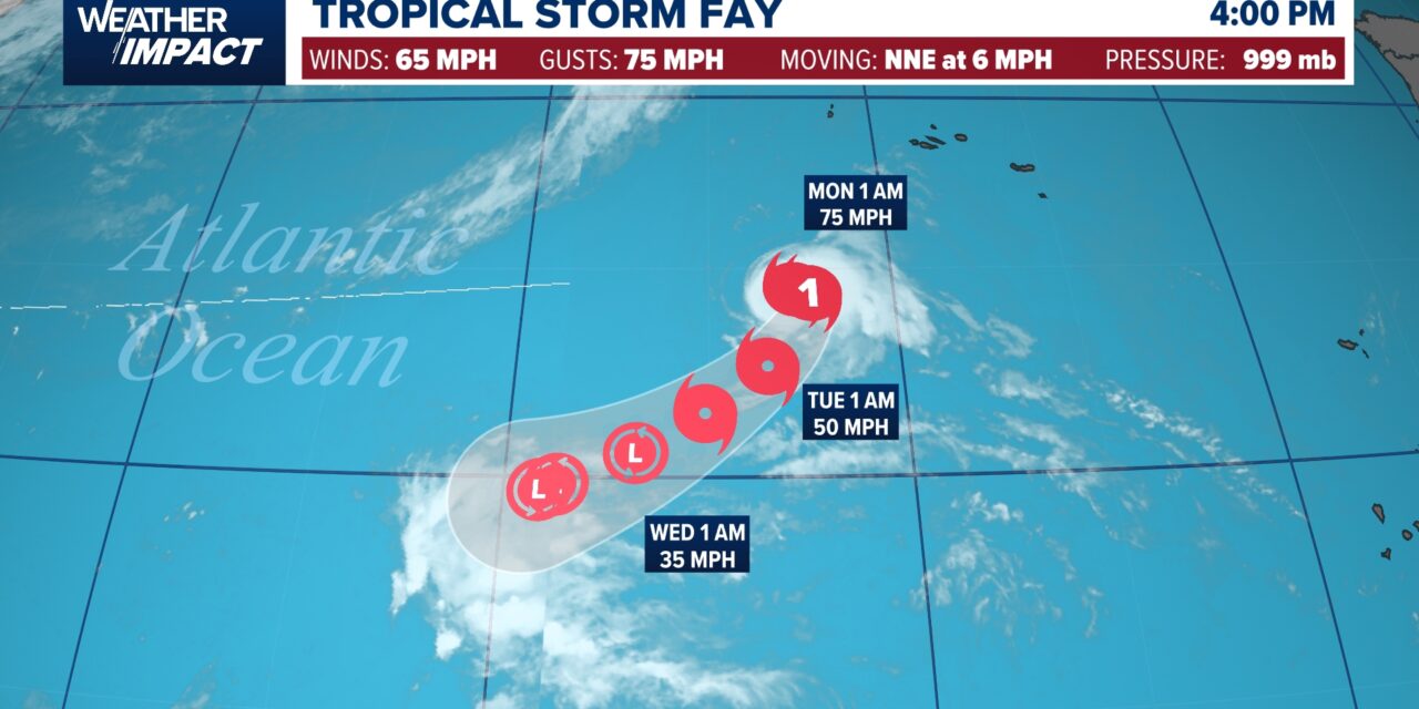 Tropical Storm Fay Strengthens In The Atlantic With Hurricane Status Possible