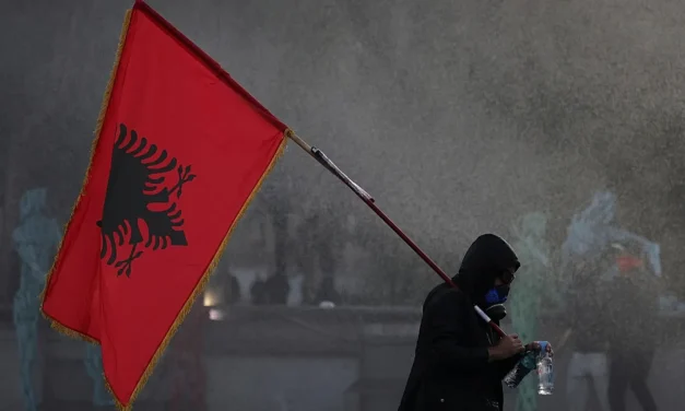 Albanian Students Set Education Ministry Ablaze In Second Day Of Anti-Corruption Protests